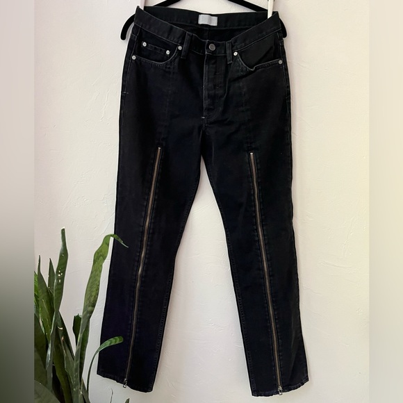 Boyish Denim - NEW BOYISH BLACK HIGH RISE ZIPPER FRONT STRAIGHT LEG JEANS 27